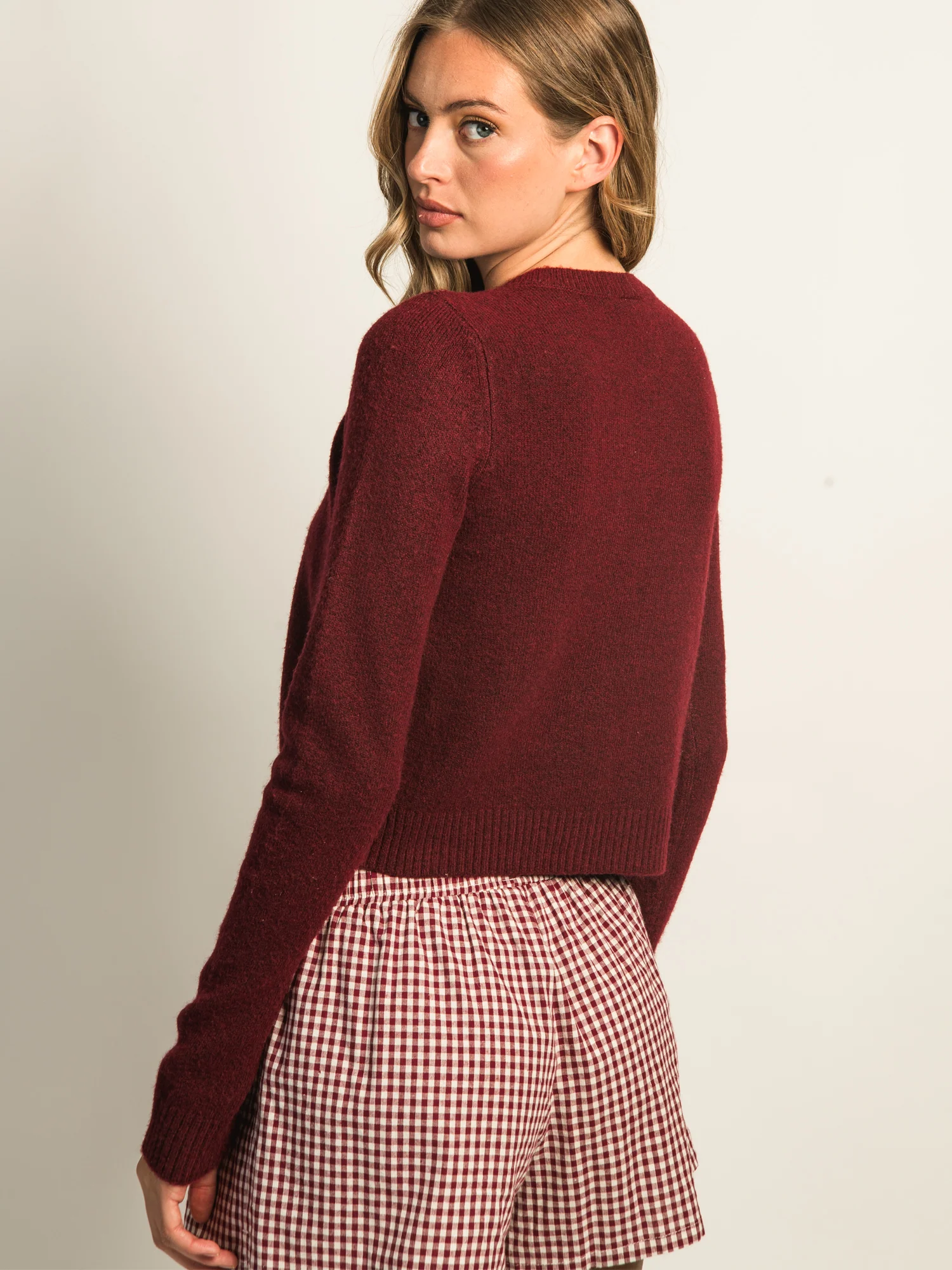 HARLOW COLLINS CARDIGAN - BURGUNDY - Image 7