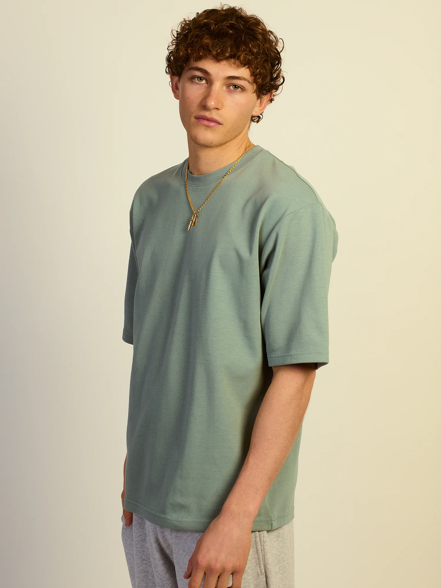 KOLBY BOXY FIT TEE - DARK GREEN - Image 3