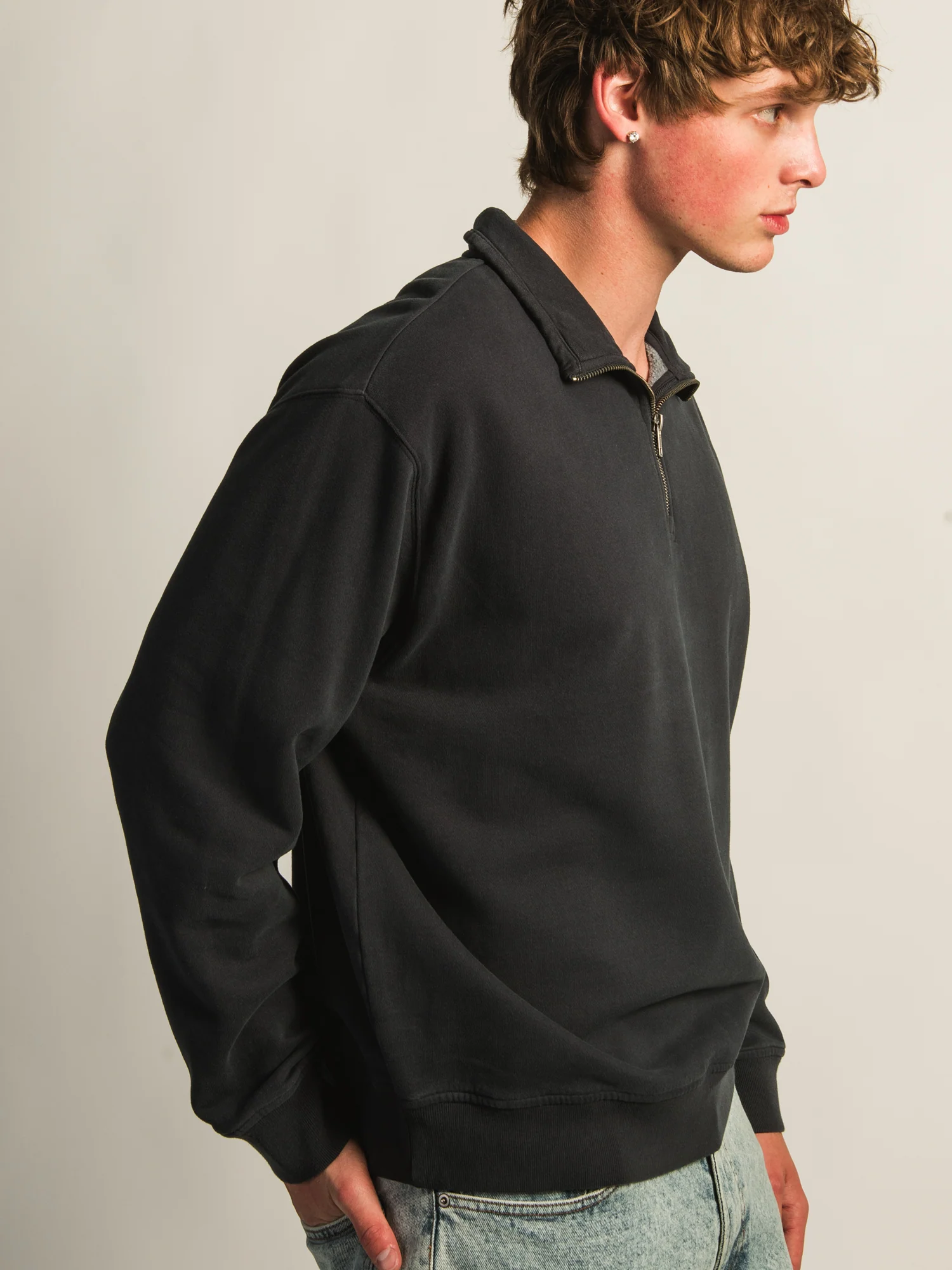 KOLBY RELAXED FIT QUARTER ZIP - NAVY - Image 4