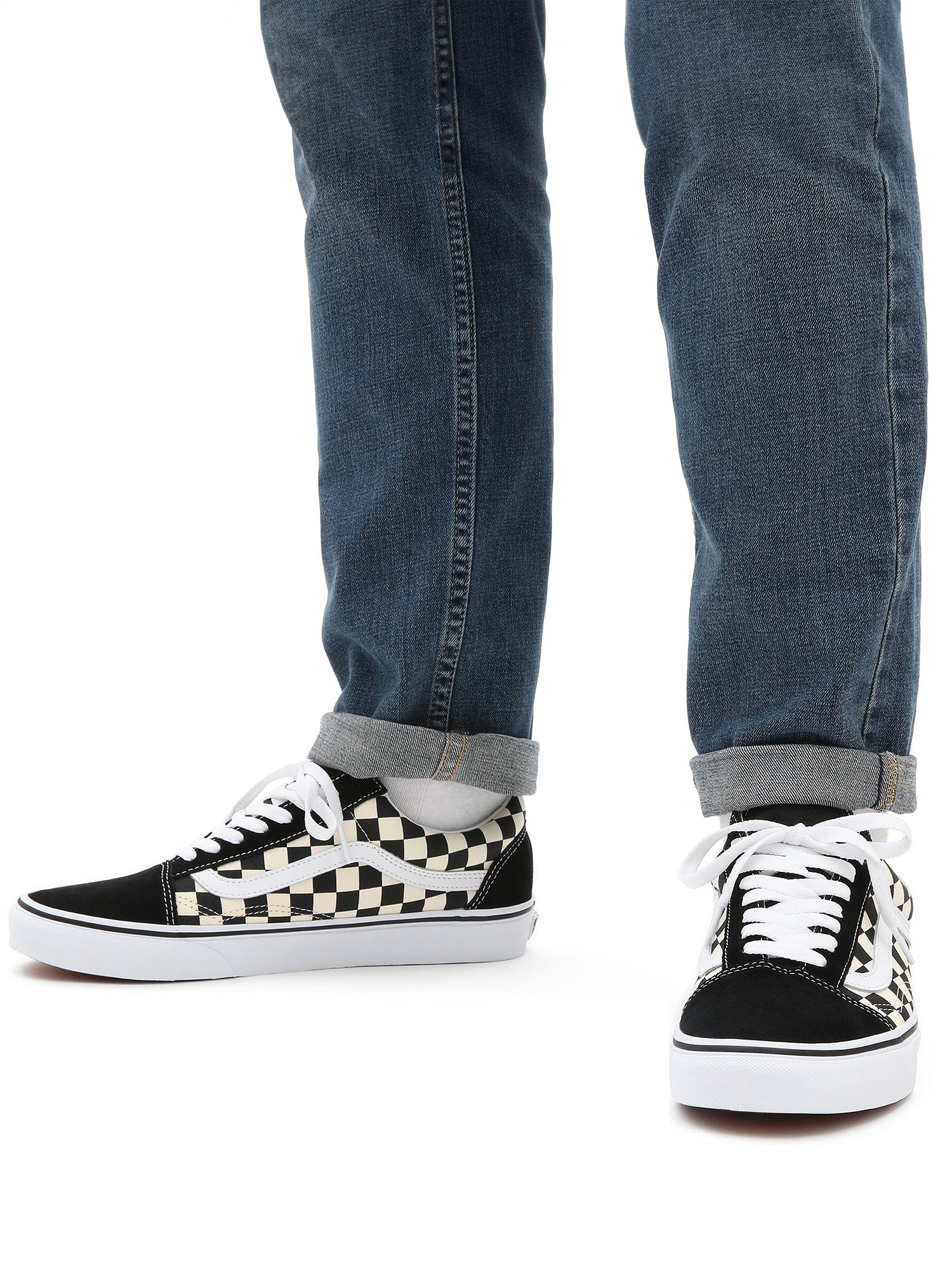 MENS VANS OLD SKOOL PRIMARY CHECKER CANVAS SNEAKER - Image 4